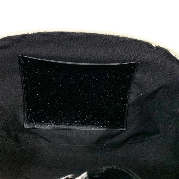 Lux De Ville Purse Romeo Handbag Tote Natural Straw and Sparkle Jet Black - Picture 5 of 5